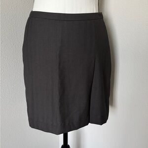 Elegant Dark Gray Faux Side Slit Mini Skirt